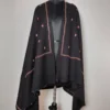 Hand Sozni Embroidery Black Cashmilon Kashmiri Shawl