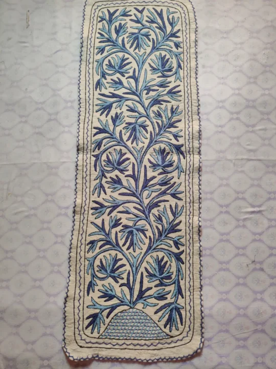 Wool Kashmiri Hand Aari Embroidery Runner