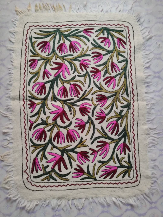 Wool Hand Aari Work Kashmiri Embroidery Namda (4x3)