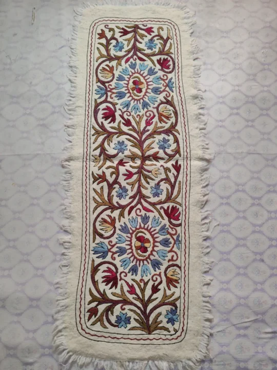 Wool Runner in Kashmiri Style - Hand Aari Embroidery