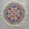Wool Hand Aari Embroidery Kashmiri Round Namda (3ft)