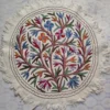 Wool Hand Aari Work Kashmiri Embroidery Round Namda (3 ft)