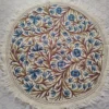 Wool Kashmiri Hand Aari Embroidery Round Namda (5ft)