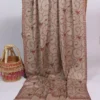 Beige Polywool Hand Sozni Embroidery Shawl for Women