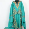 Ruqaiya Raffal Wool Aari Embroidery Blue Heavy 3pc Pheran Set