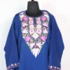 Raffal Wool Aari Embroidery Blue Winter Pheran