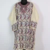 White Raffal Wool Hand Sozni and Paper Machie Work Pheran