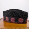Unique Heirloom Karakul Cap With Hand Sozni Embroidery on Sides