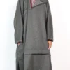 Dark Grey Traditional Kashmiri Pandit Style Loose Pheran