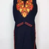 Navy Blue Cashmilon Wool Rukshan Long Kurti with Aari Embroidery
