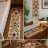 Cream Kashmiri Runner Flower Pot Chain Stitch Embroidered 4Feet