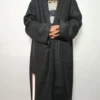 Kashmiri Tweed Plain Black Men Gown | Bathrobe for Winter