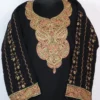 Black Cashmilon Wool Pheran with Sleeve Sozni Work