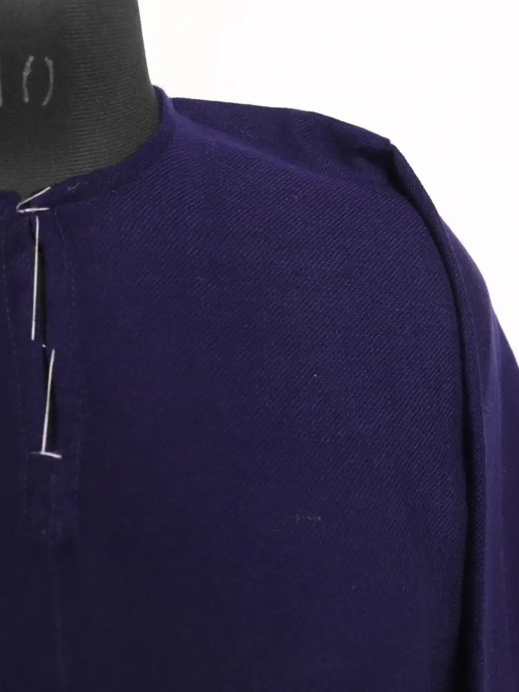 Plain Cashmilon Pheran Navy Blue | With No Embroidery - Image 3