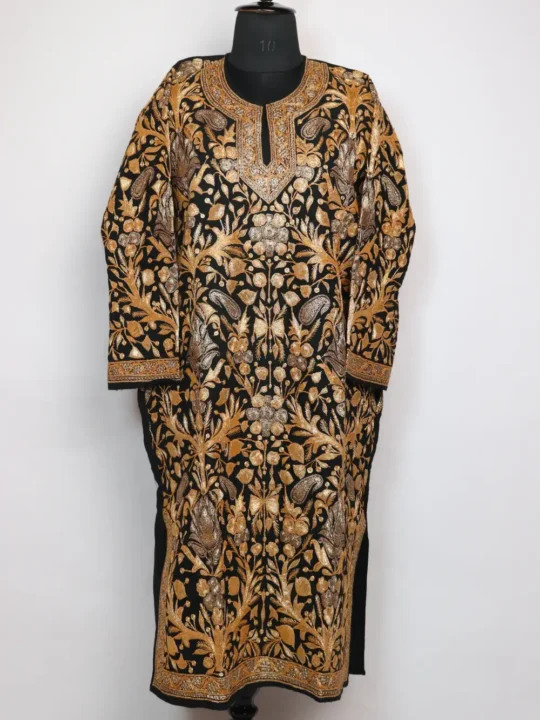 Black Luxurious Tilla Jaal Raffal Pheran | Trousseau Collection