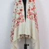Rubina White Cashmilon Wool Shawl with Aari Work