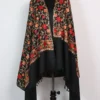 Black Cashmilon Wool Yasmeen Shawl with Aari Embroidery