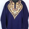 Rukhsana Cashmilon Wool Blue Pheran Aari Embroidery