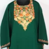 Farzana Dark Green Cashmilon Wool Pheran with Aari Work
