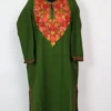 Cashmilon Green Alamzeb Pheran with Aari Work