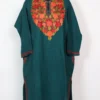 Sea Green Alamzeb Pheran with Aari Work in Cashmilon Wool
