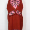 Rust Kashmiri Pheran in Cashmilon Wool with Heavy Border and Sleeve Aari Work