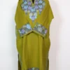 Kashmiri Green Pheran with Heavy Border and Sleeve Aari Work in Cashmilon Wool