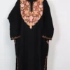 Alamzeb Black Aari Work Pheran in Cashmilon Wool