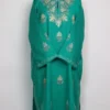 Sea Green Booti Aari Work Yasmeen Pheran in Cashmilon Wool