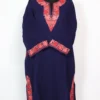 Cashmilon Wool Dark Blue Pheran with Chinar Border Aari Embroidery