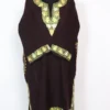 Chinar Border Aari Embroidery Dark Brown Pheran in Cashmilon Wool