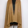 Beige Taroob Cashmilon Wool Cashmere Sozni Shawl with Hand Sozni Embroidery