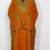 Mustard Aari Embroidered Side Jaal Pheran in Cashmilon Wool