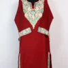 Cashmilon Wool Maroon Pheran Zari Work Shazia