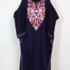 Shafat Aari Embroidery dark Blue Pheran in Cashmilon Wool