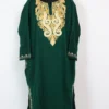 Green Pheran in Cashmilon Wool with Badam Aari Work