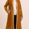 Kashmiri Velvet Brown Designer Coat with Botte Tilla Work