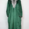 Majabeen Loose Green Velvet Pheran with Zari Tilla Embroidery