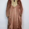Brown Zari Tilla Work Mehnoor Loose Pheran in Velvet