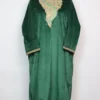 Green Zari Tilla Work Mehnoor Loose Pheran in Velvet