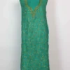 Saira Green 2pc Suit in Crush Cotton with Jaal Aari Work