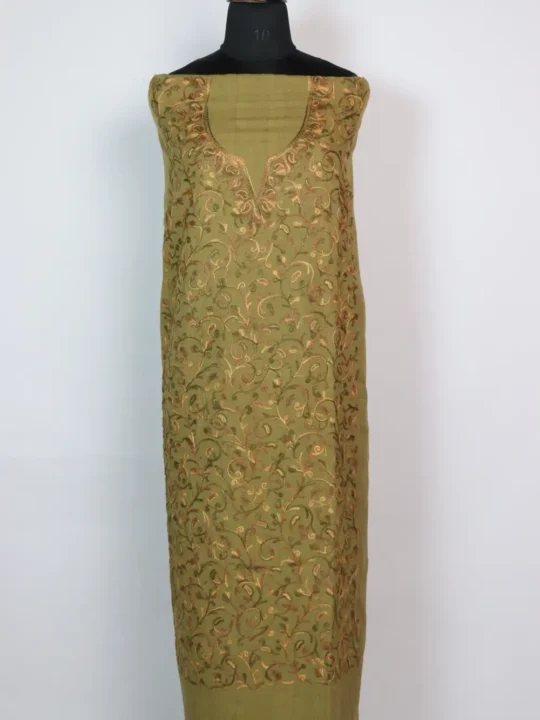 Crush Cotton Green 2pc Laila Suit in Jaal Aari Work