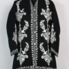 Naaz Aari Work Short Black Coat in Cashmilon Wool