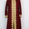 Mehreen Long Cashmilon Wool Aari Work Maroon Coat