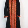 Long Black Cashmilon Wool Aari Embroidery Fareen Jacket