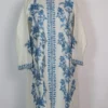 Long Aari Embroidery Naaz White Cashmilon Wool Coat