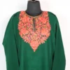Aari Work Naaz Green Pheran in Cashmilon Wool