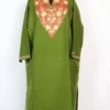Mehreen Green Cashmilon Wool Pheran with Aari Embroidery