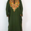 Jabeen Green Pheran in Cashmilon Wool with Aari Embroidery