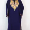 Blue Naaz Pheran in Cashmilon Wool with Aari Work